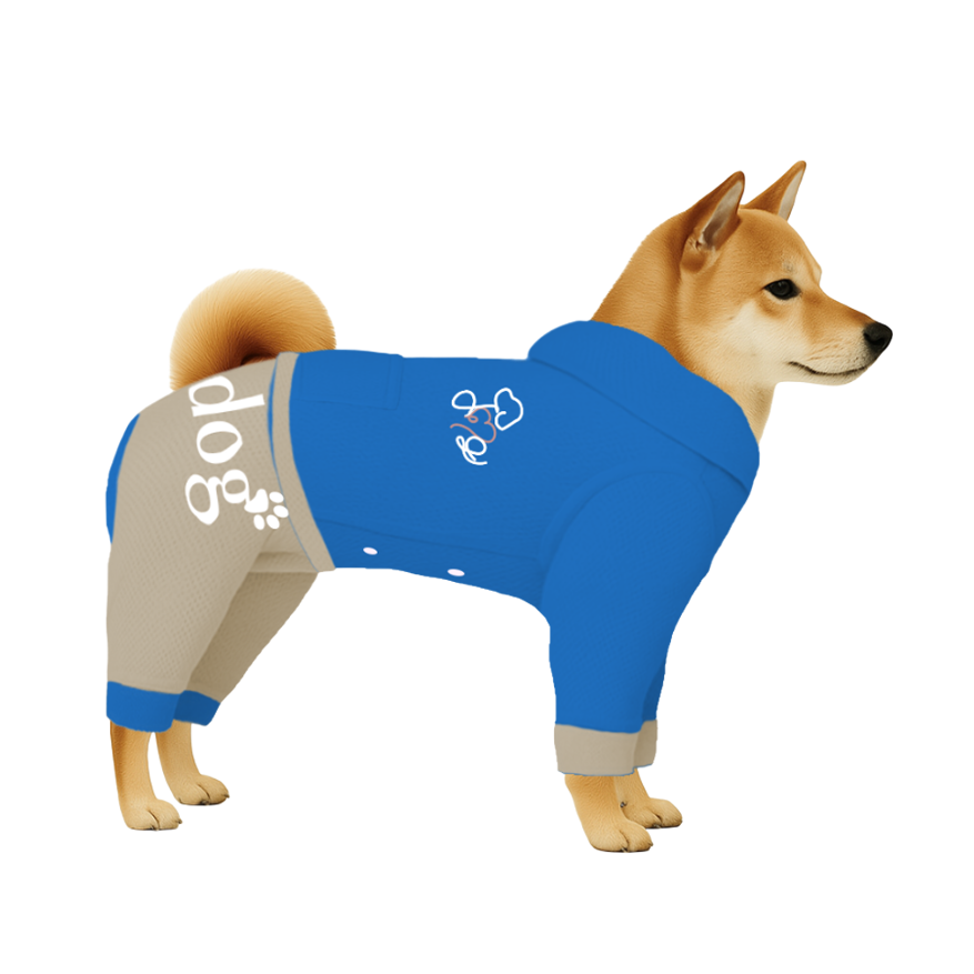 【フードタイプ】遮熱生地-ベージュ×ブルー