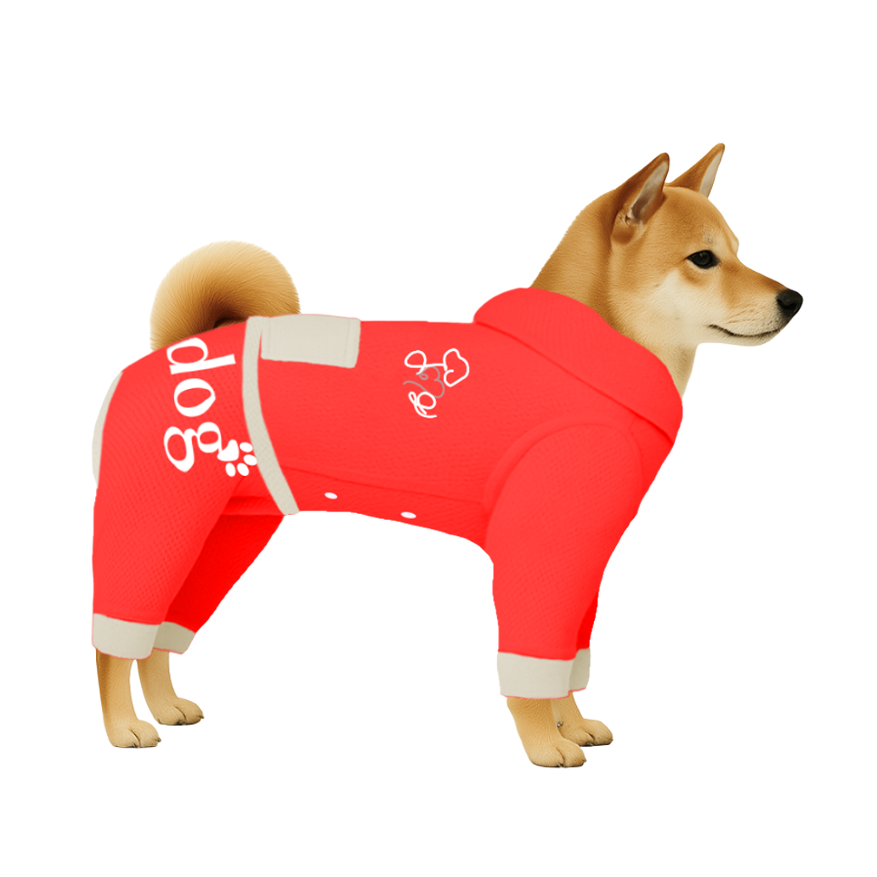 【フードタイプ】遮熱生地-蛍光オレンジ×オフホワイト