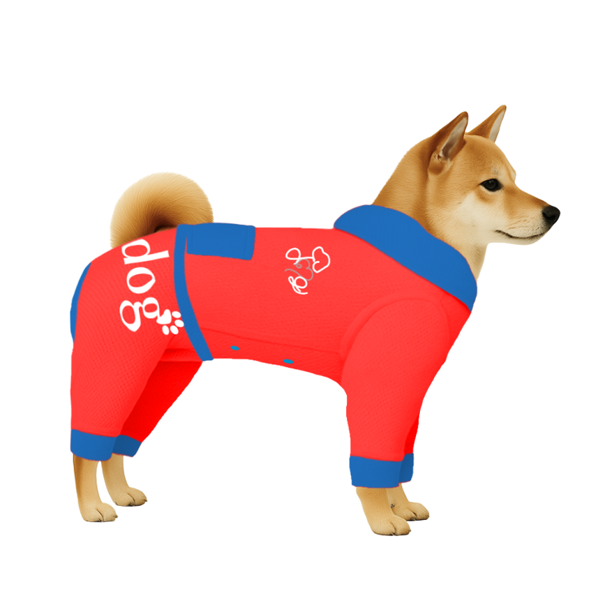 【フードタイプ】遮熱生地-蛍光オレンジ×ブルー