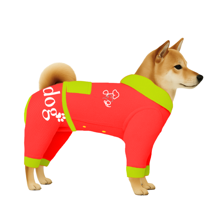 【フードタイプ】遮熱生地-蛍光オレンジ×蛍光イエロー