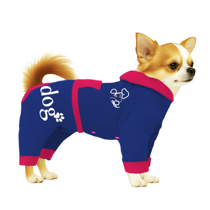 【フードタイプ】スウェット生地-ブルー×ショッキングピンク