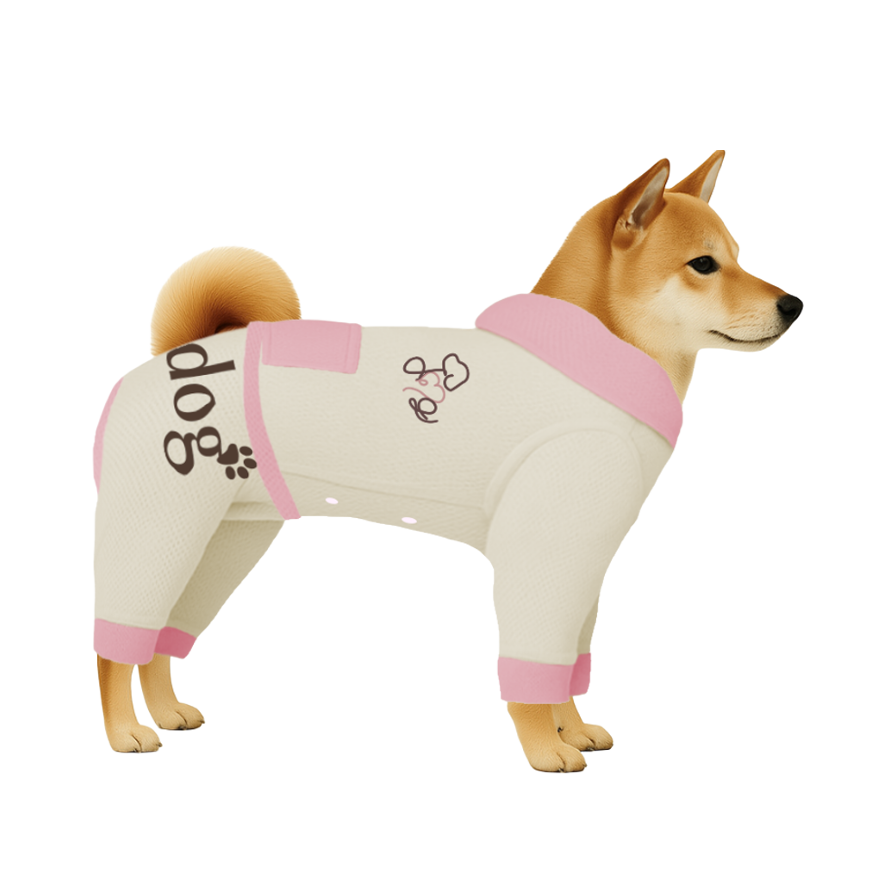 【フードタイプ】遮熱生地-オフホワイト×パステルピンク