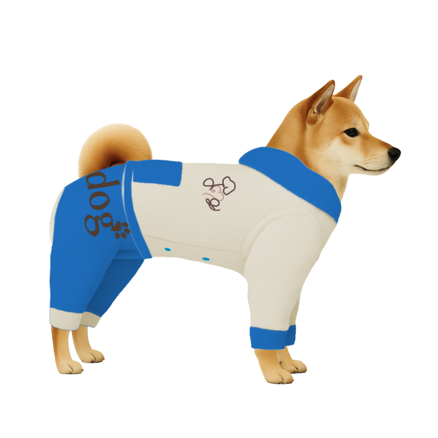 【フードタイプ】遮熱生地-オフホワイト×ブルー