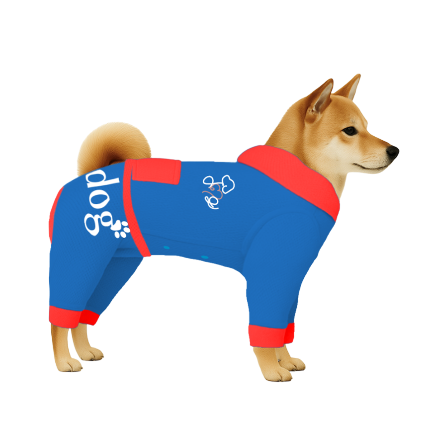 【フードタイプ】遮熱生地-ブルー×蛍光オレンジ