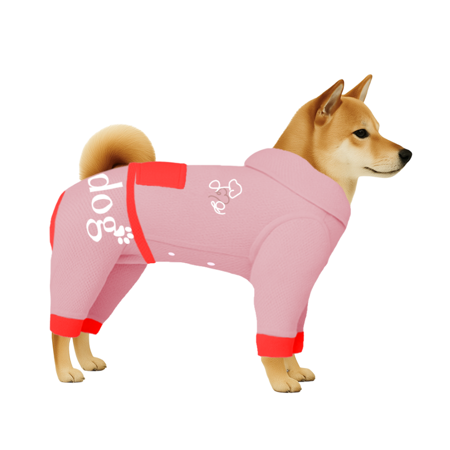 【フードタイプ】遮熱生地-パステルピンク×蛍光オレンジ