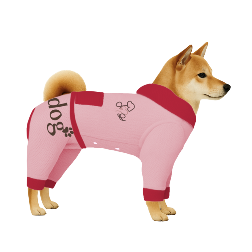 【フードタイプ】遮熱生地-パステルピンク×レッド