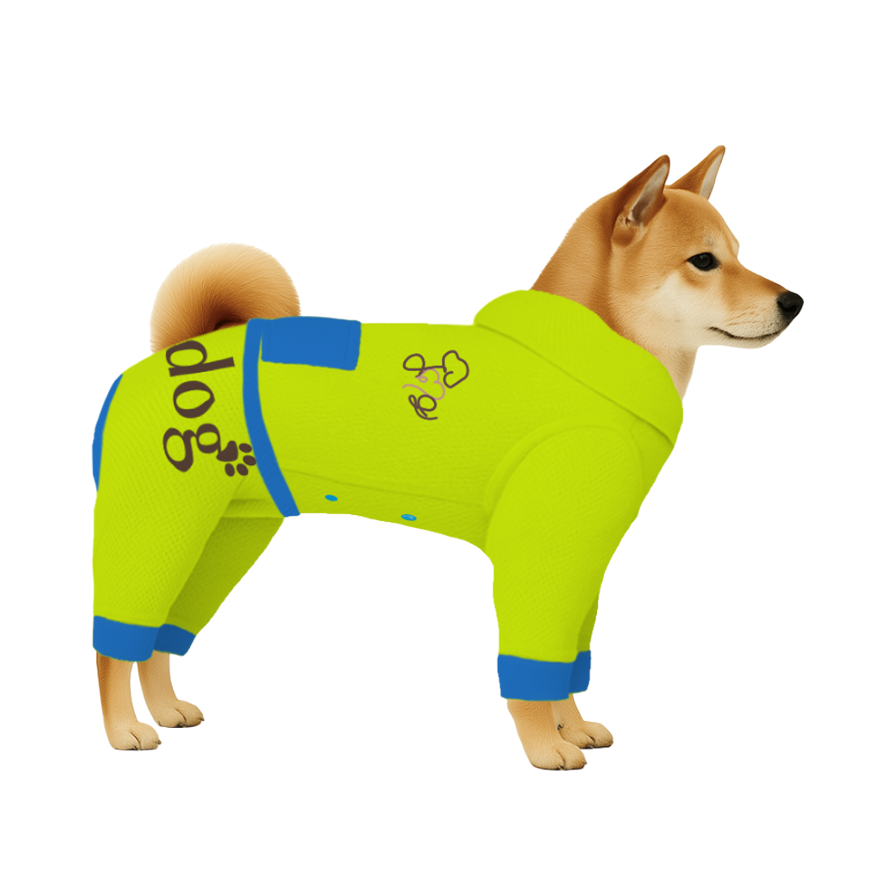 【フードタイプ】遮熱生地-蛍光イエロー×ブルー