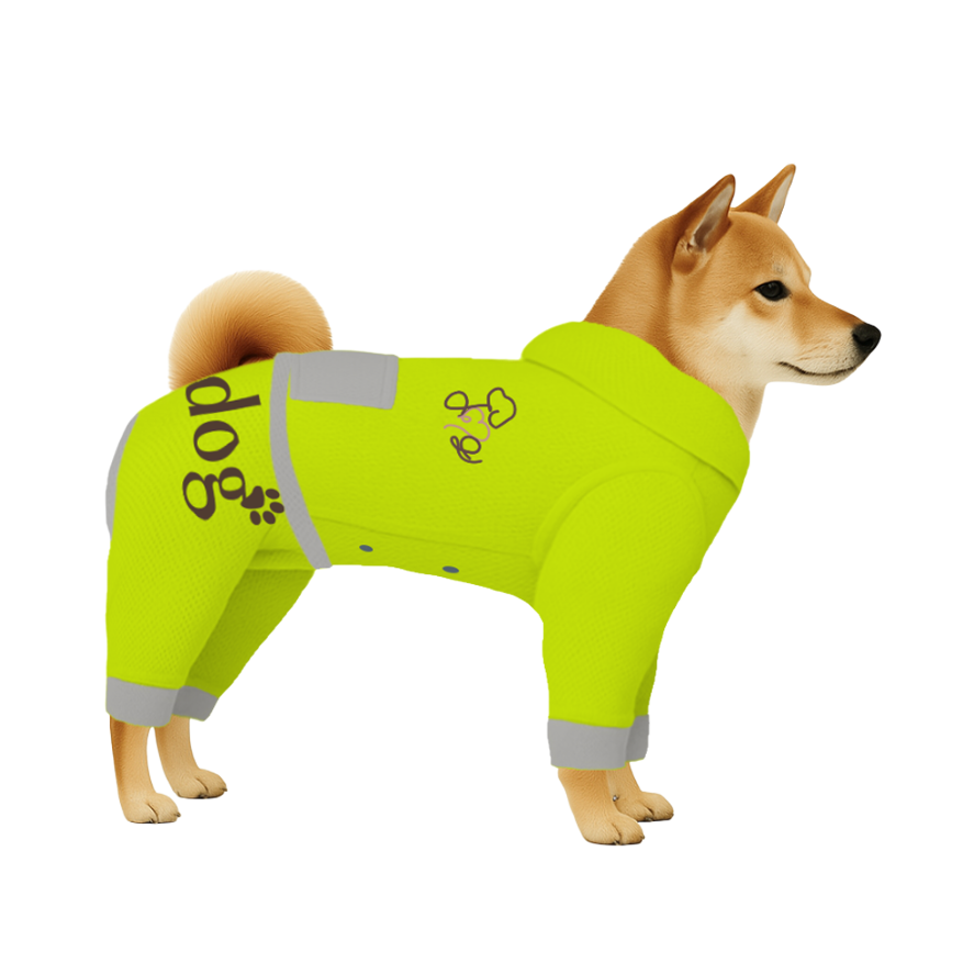 【フードタイプ】遮熱生地-蛍光イエロー×グレー