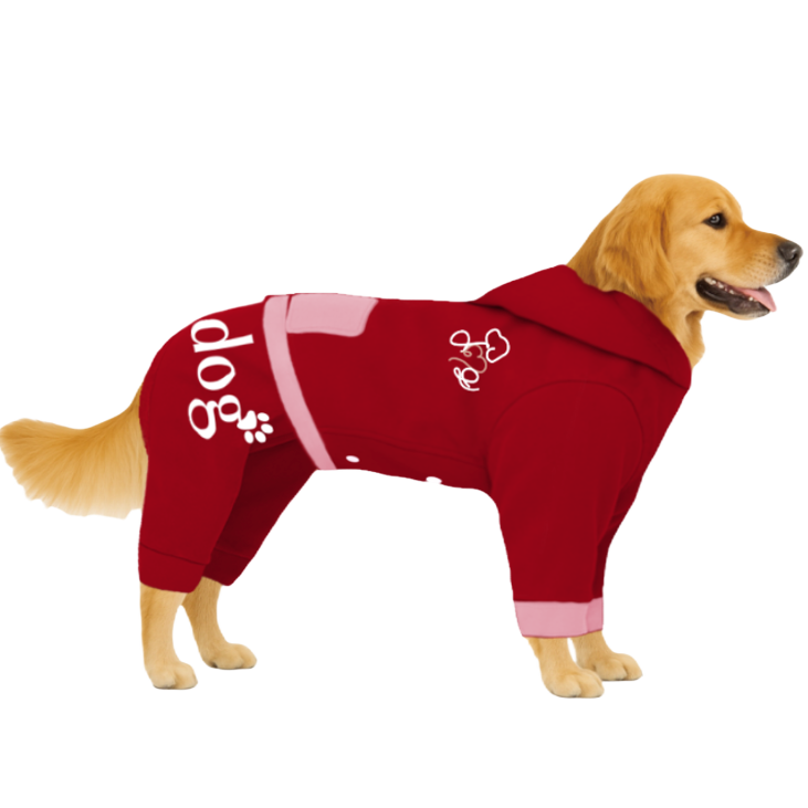 【フードタイプ】防汚生地-レッド×ベビーピンク