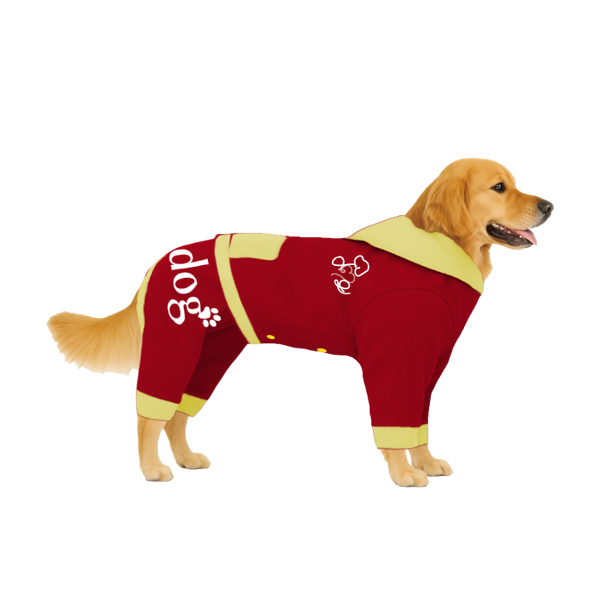 【フードタイプ】防汚生地-レッド×ライトイエロー