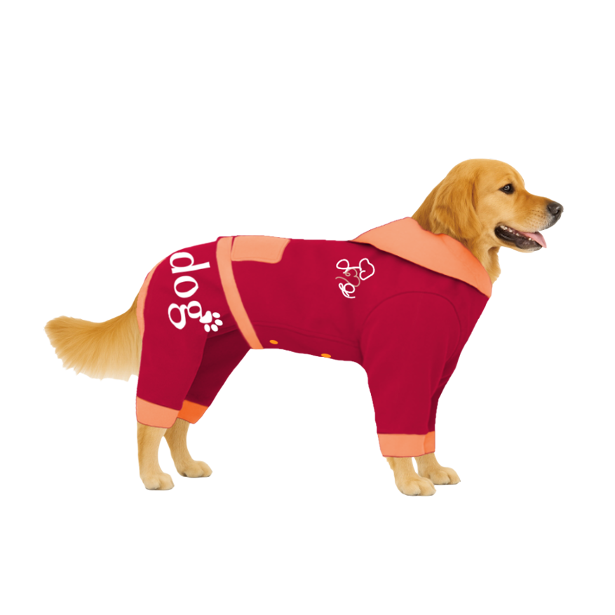 【フードタイプ】防汚生地-ピンク×ライトオレンジ