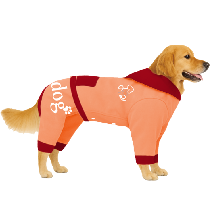 【フードタイプ】防汚生地-ライトオレンジ×レッド