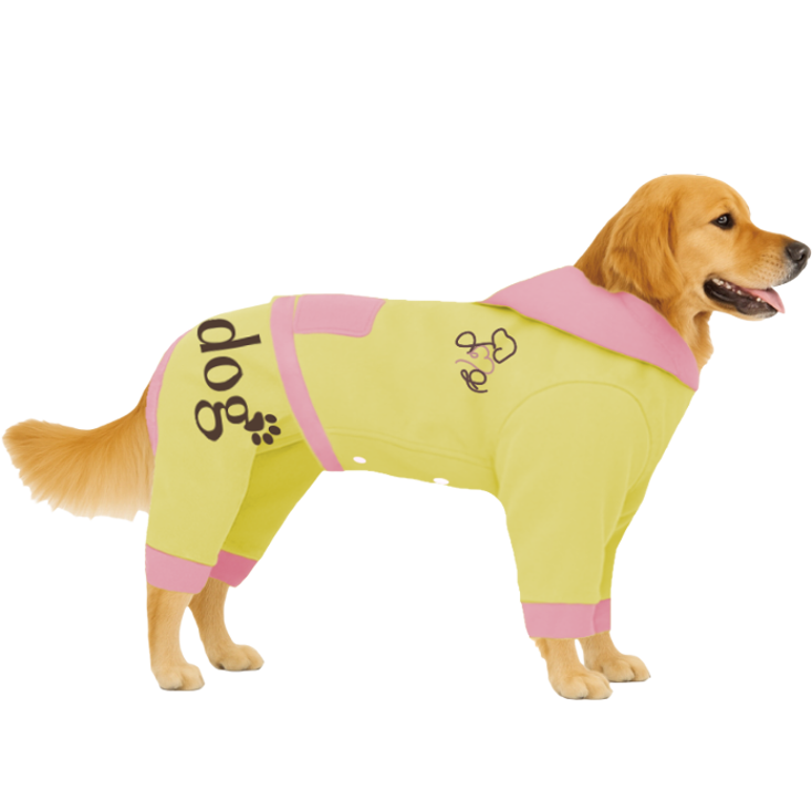 【フードタイプ】防汚生地-ライトイエロー×ベビーピンク